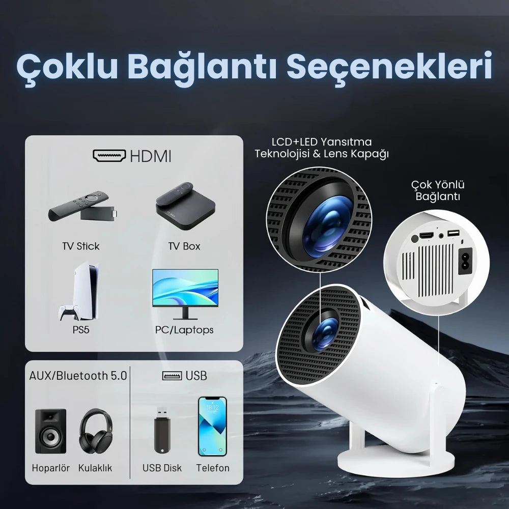 LumiFlix™ Taşınabilir Projeksiyon