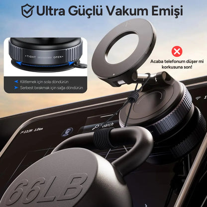 MagVault™ Vakumlu Manyetik Telefon Tutucu